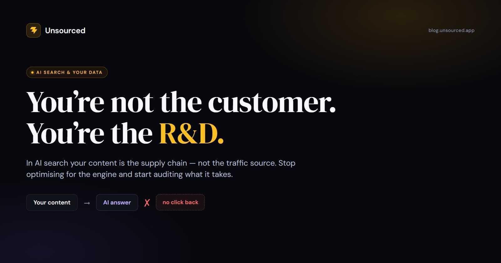 Stop Optimising for the Machine That's Eating You